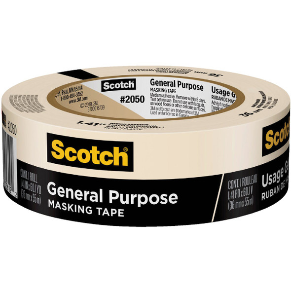 Scotch 1.41 x 60.1 Yd. General Purpose Painting Masking Tape 2050-36A