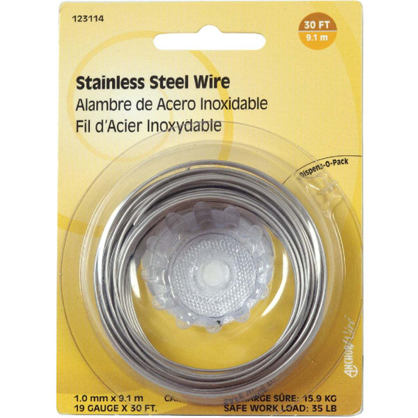 Hillman Anchor Wire 30 Ft. 19 Ga. Stainless Steel General Purpose Wire 123114