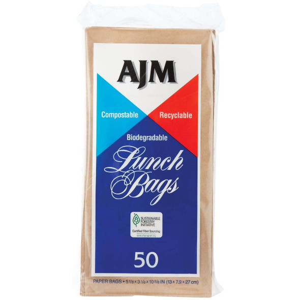 AJM Paper Lunch Bag (50-Count) LB24LAJ
