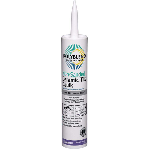 Polyblend 10.5 Oz. #165 Delorean Gray Non-Sanded Ceramic Tile Caulk PC16510N-6