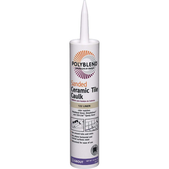 Polyblend 10.5 Oz. #122 Linen Sanded Ceramic Tile Caulk PC12210S-6