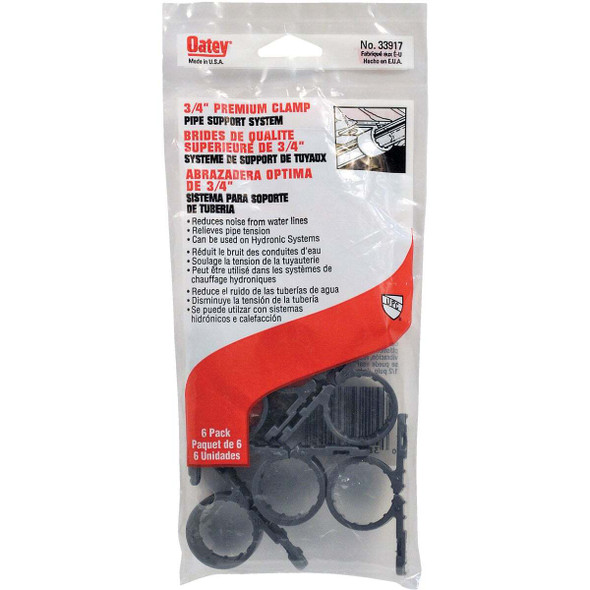 Oatey Standard 3/4 In. Plastic Nail-On Pipe Clamps, (6-Pack) 33917