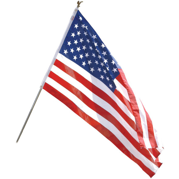 Valley Forge 3 Ft. x 5 Ft. Polycotton American Flag & 6 Ft. Pole Kit AA-US1-1