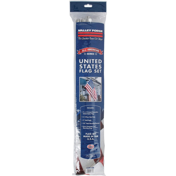 Valley Forge 3 Ft. x 5 Ft. Polycotton American Flag & 6 Ft. Pole Kit AA-US1-1 805718