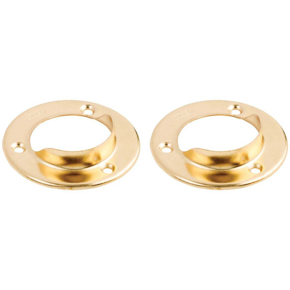 National Hardware 1-3/8 In. Satin Brass Steel Closet Rod Socket (2-Pack)