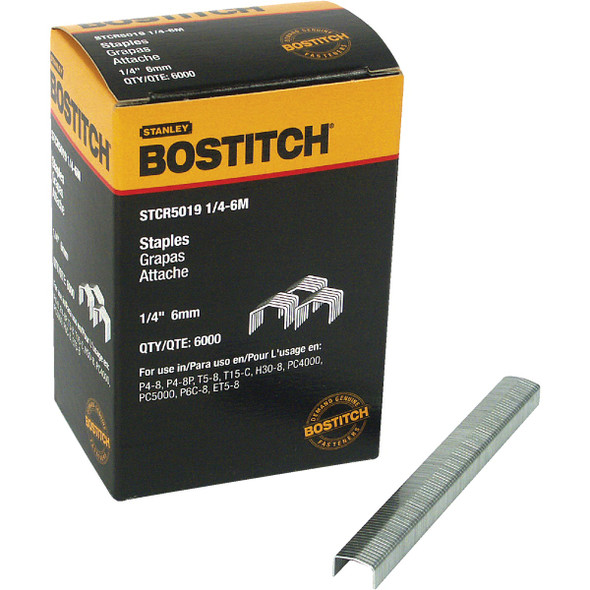 Bostitch Powercrown Hammer Tacker Staple, 1/4 In. (6000-Pack) STCR50191/4-6M