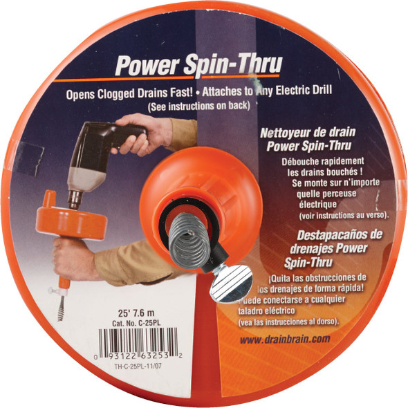 General Wire 1/4 In. x 25 Ft. Plastic Drill Drain Auger General Wire 1/4 In. x 25 Ft. Plastic Drill Drain Auger