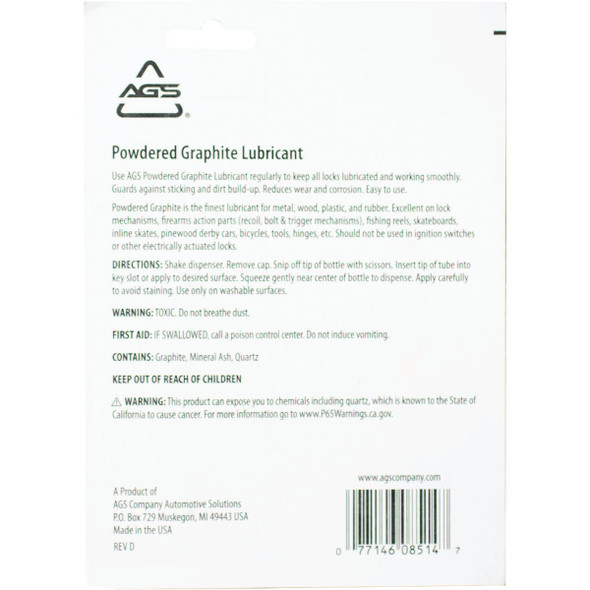 AGS 1.13 Oz. Bottle Powdered Graphite Dry Lubricant MZ-5 576360