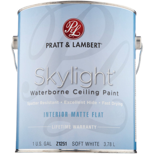 Valspar Skylight Latex Matte Flat Ceiling Paint, Soft White, 1 Gal.