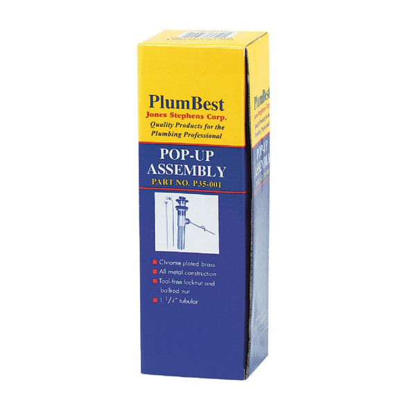Jones Stephens 1-1-4 In. Chrome-Plated Brass Pop-Up Assembly P35-001 410834