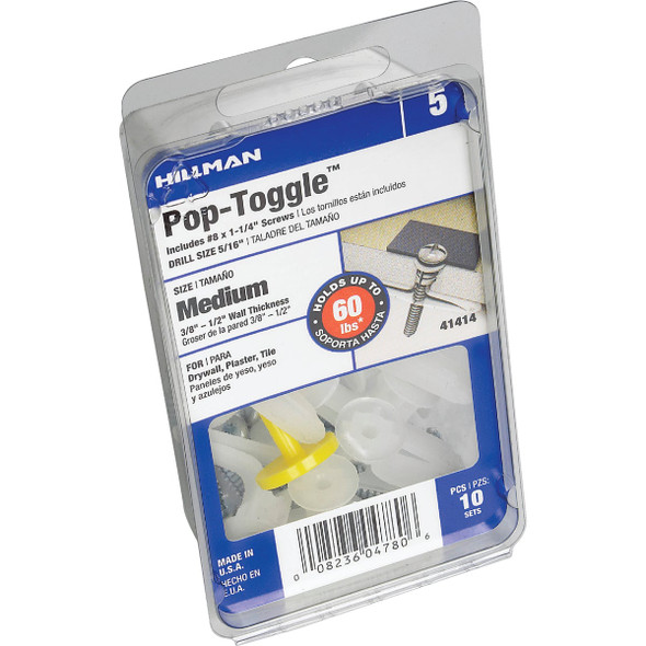 Hillman 3-8 In. Medium Yellow Plastic Anchor (10-Count) 41414 718971