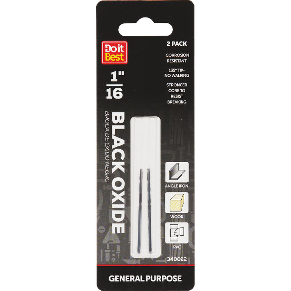 Do it Best 1/16 In. Black Oxide Drill Bit (2-Pack) QJDIB-DB-017