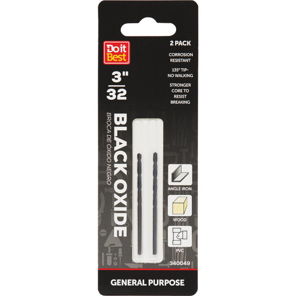 Do it Best 3/32 In. Black Oxide Drill Bit (2-Pack) QJDIB-DB-019