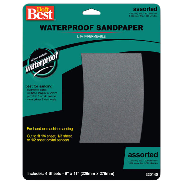 SIM Supply, Inc. 4pk Astd Wet Sandpaper 330140GA