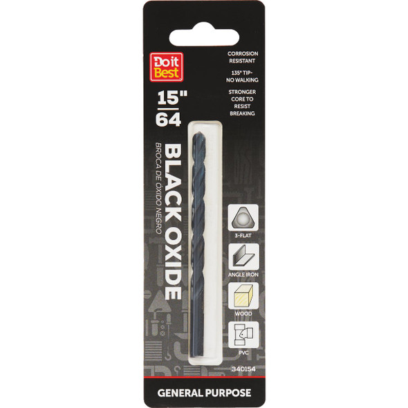 Do it Best 15/64 In. Black Oxide Drill Bit QJDIB-DB-027A Do it Best 15/64 In. Black Oxide Drill Bit QJDIB-DB-027A