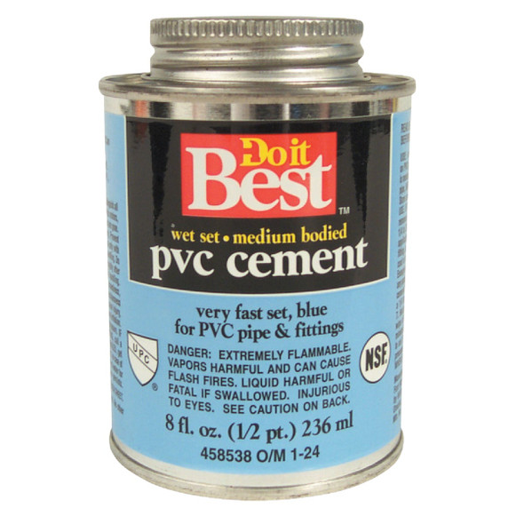 Do it Best 8 Oz. Medium Bodied Blue PVC Cement 18415-24