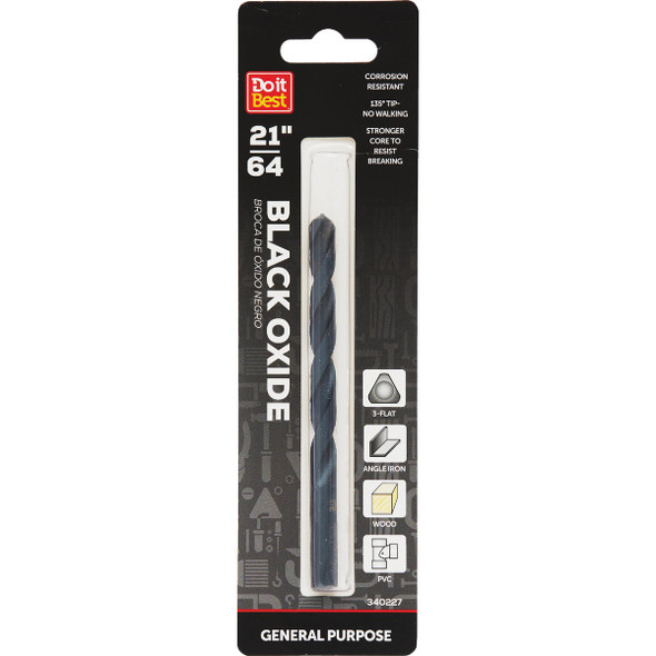Do it Best 21/64 In. Black Oxide Drill Bit QJDIB-DB-029A