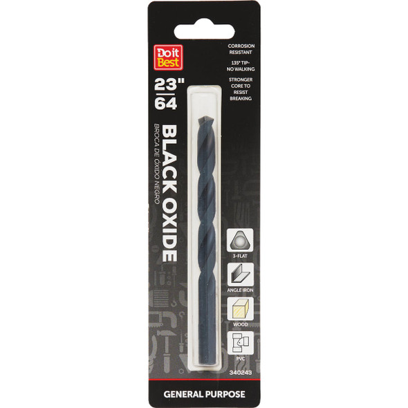Do it Best 23/64 In. Black Oxide Drill Bit QJDIB-DB-029B
