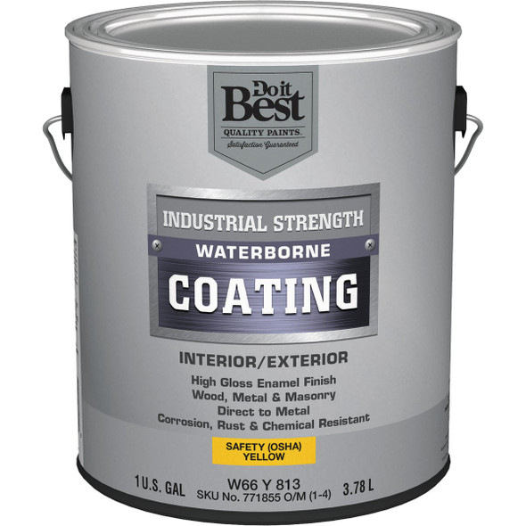 Do it Best Waterborne Industrial Enamel, Osha Yellow, 1 Gal. W66Y00813-16