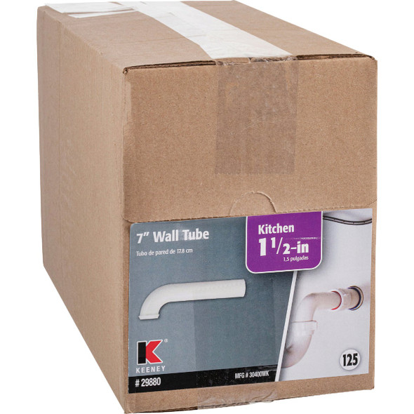 Keeney 1-1-2" x 7" White Polypropylene Wall Tube 30400WK 401374
