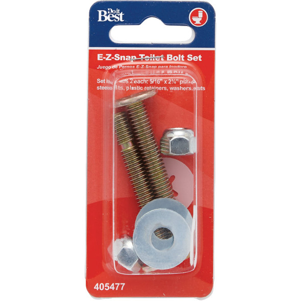 Do it 5/16 In. x 2-1/4 In. Steel Toilet Bolts Do it 5/16 In. x 2-1/4 In. Steel Toilet Bolts