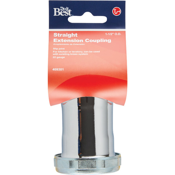 Do it Best 1-1-2 In. Chrome-Plated Brass Straight Coupling DIB134 409301