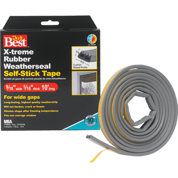Do it Best 9/16 In. x 10 Ft. Gray Wide Weatherseal Tape V27GADB Do it Best 9/16 In. x 10 Ft. Gray Wide Weatherseal Tape V27GADB