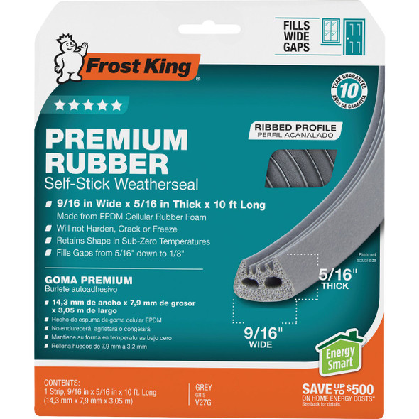 Frost King 9/16 In. x 10 Ft. Gray Wide Weatherseal Tape V27GA