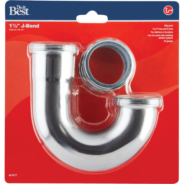 Do it Best 1-1-2 In. Chrome Plated J-Bend, Carded DIB2CP 401817