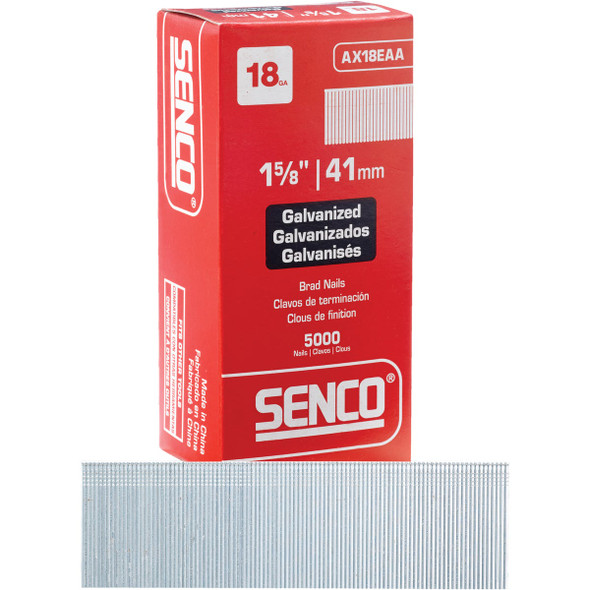 Senco 18-Gauge Galvanized Medium Head Brad Nail, 1-5/8 In. (5000 Ct.) AX18EAA