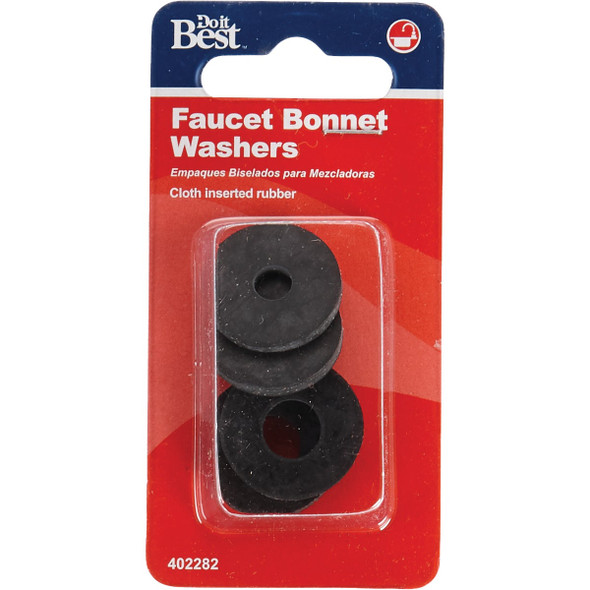 Do it Best Assorted Black Bonnet Faucet Washer (4 Ct.) DIB810-18 402282
