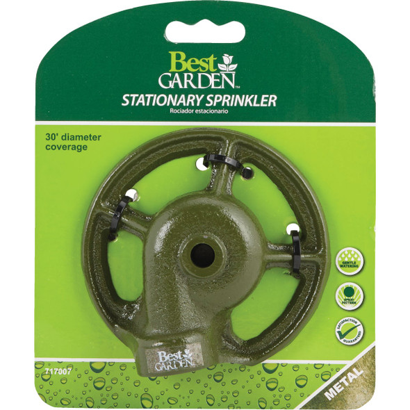 Best Garden Metal 30 Ft. Dia. Round Stationary Sprinkler, Green Best Garden Metal 30 Ft. Dia. Round Stationary Sprinkler, Green