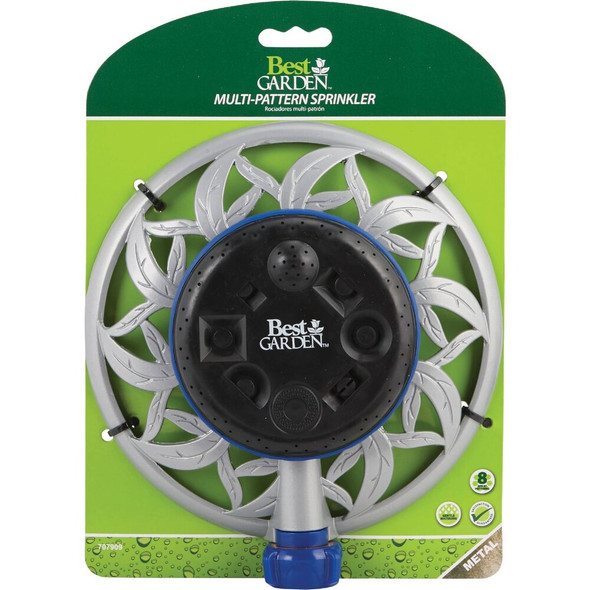 Best Garden Metal Varied Coverage Stationary Turret Sprinkler, Blue-Gray-Black 37063 707909