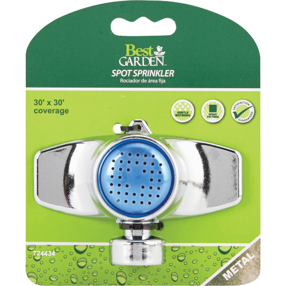 Best Garden Metal 30 Ft. Dia. Spot Stationary Sprinkler, Metallic & Blue 59044 724434