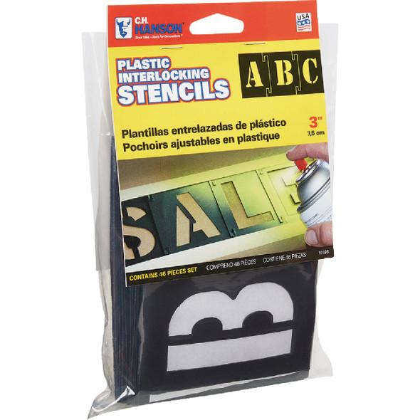 C.H. Hanson 3 In. Plastic Stencil Set (46 Piece)