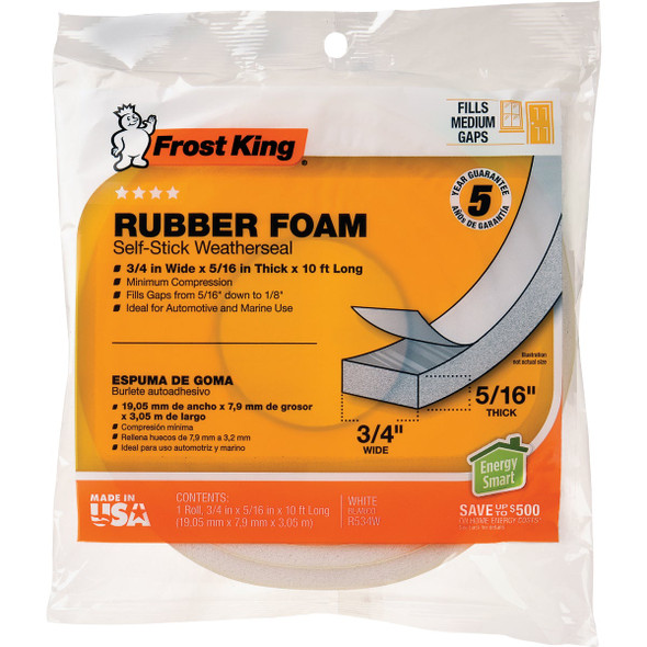 Frost King 3/4x5/16"x10' Wht Tape R534WH