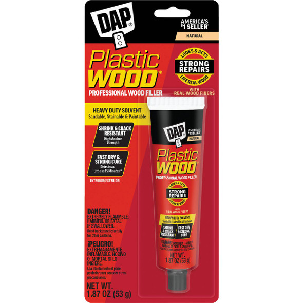 DAP Plastic Wood 1.8 Oz. Natural Solvent Professional Wood Filler 7079821500 DAP Plastic Wood 1.8 Oz. Natural Solvent Professional Wood Filler 7079821500