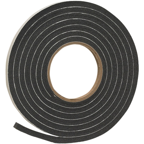 Frost King 3/8 In. W x 5/16 In. T x 10 Ft. L Black Rubber Foam Weatherstrip Tape