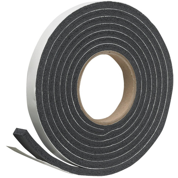 Frost King 3-4 In. W x 5-16 In. T x 10 Ft. L Black Rubber Foam Weatherstrip Tape R534H 265357