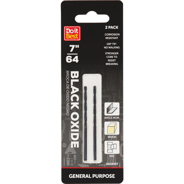 Do it Best 7/64 In. Black Oxide Drill Bit (2-Pack) QJDIB-DB-020