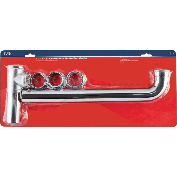 Do it Best 1-1-2 In. x 16 In. Chrome Plated End Outlet Waste DIB923CP 410772