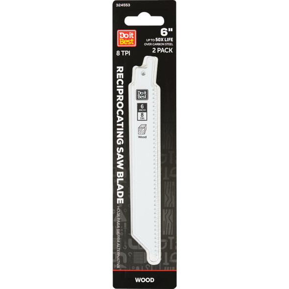 Do it Best 6 In. 8 TPI Bi-Metal Wood Reciprocating Saw Blade (2-Pack)