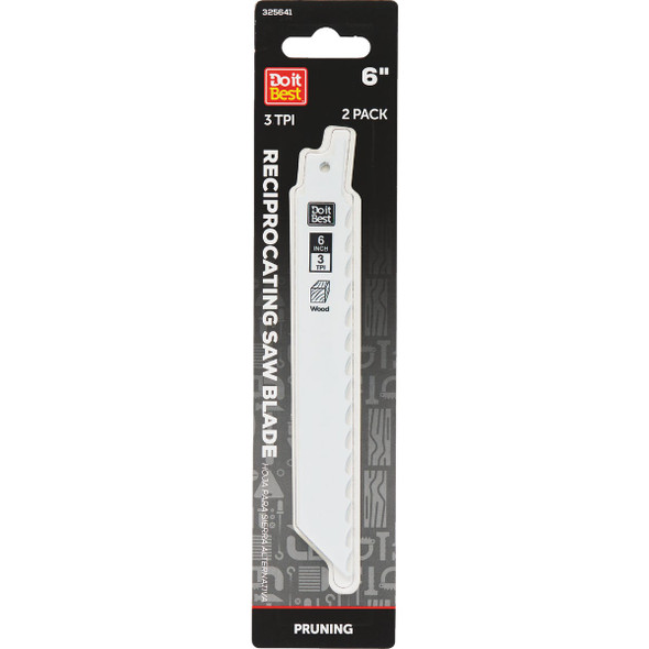 Do it Best 6 In. 3 TPI Carbon Pruning Reciprocating Saw Blade (2-Pack) Do it Best 6 In. 3 TPI Carbon Pruning Reciprocating Saw Blade (2-Pack)