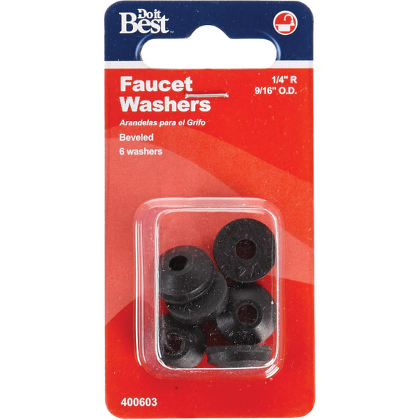 Do it Best 9/16 In. Black Beveled Faucet Washer (6 Ct.) Do it Best 9/16 In. Black Beveled Faucet Washer (6 Ct.)