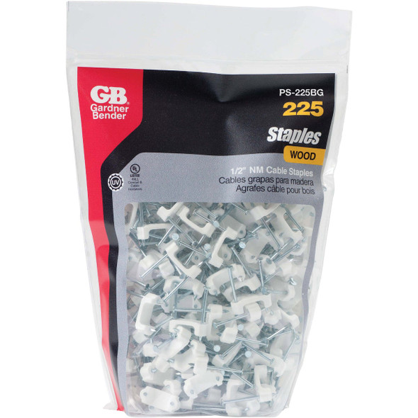 Gardner Bender 1/2 In. x 3/8 In. Polyethylene Cable Staple (225-Count) PS-225BG