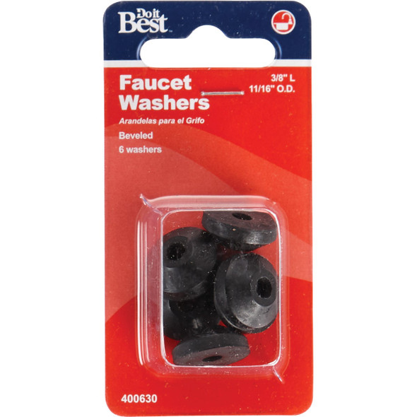 Do it Best 11/16 In. Black Beveled Faucet Washer (6 Ct.) Do it Best 11/16 In. Black Beveled Faucet Washer (6 Ct.)
