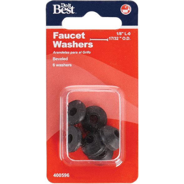 Do it Best 17/32 In. Black Beveled Faucet Washer (6 Ct.) Do it Best 17/32 In. Black Beveled Faucet Washer (6 Ct.)