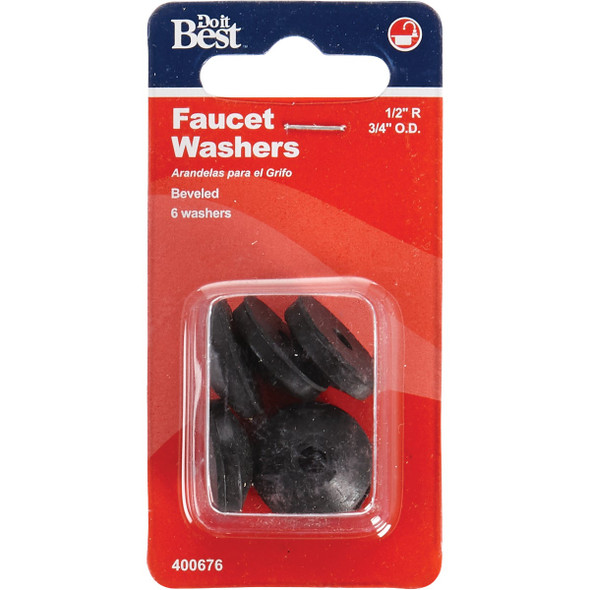 Do it Best 3/4 In. Black Beveled Faucet Washer (6 Ct.) Do it Best 3/4 In. Black Beveled Faucet Washer (6 Ct.)