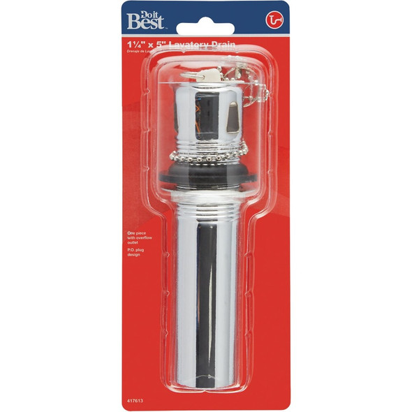Do it Best 1-1/4 In. Chrome-Plated Brass Bathroom Sink Drain with Overflow