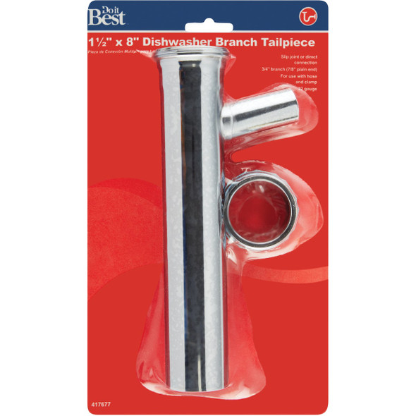 Do it Best 1-1/2 In. x 8 In. Chrome Dishwasher Tailpiece